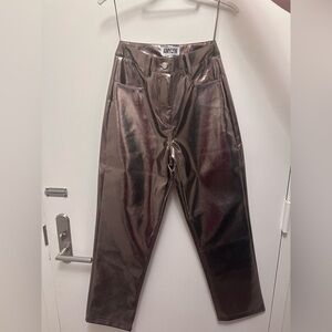 AMYLYNN LUPE CHARCOAL METALLIC TROUSERS